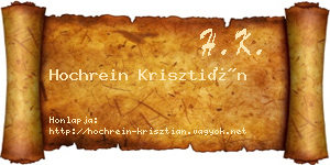 Hochrein Krisztián névjegykártya